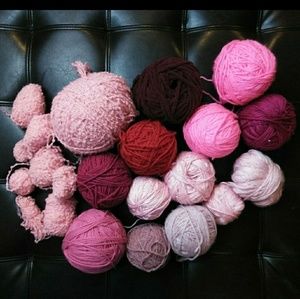 RESERVED - Pink and Red Mixed Yarn Lot